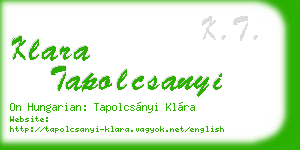 klara tapolcsanyi business card